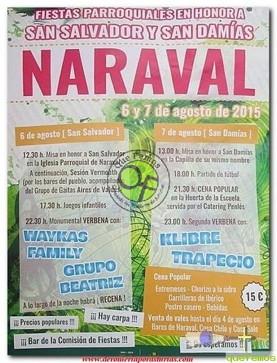 Fiestas de San Salvador y San Damías 2015 en Naraval