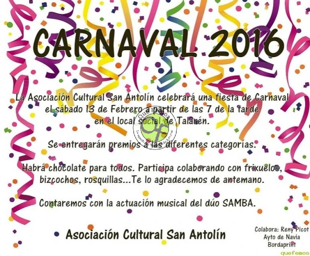 Carnaval 2016 en Talarén