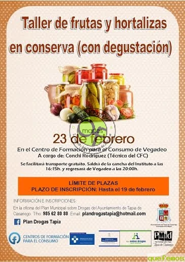 Taller de frutas y hortalizas en conserva en Tapia