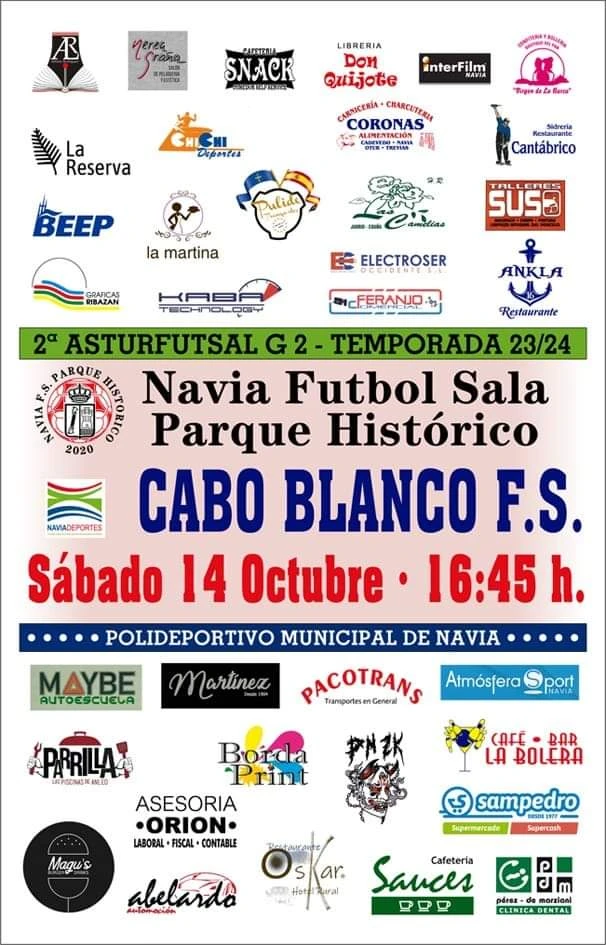 El Navia Fútbol Sala Parque Histórico recibe al Cabo Blanco F.S.