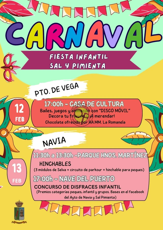 Carnaval infantil con Sal y Pimienta en Puerto de Vega y Navia