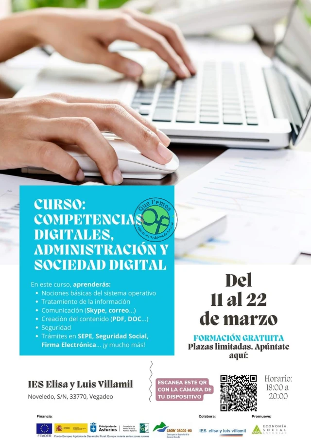 Curso de competencias digitales, administración y sociedad digital, en Vegadeo