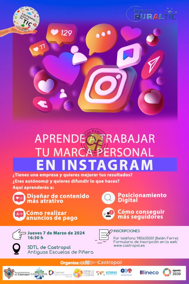Taller sobre la marca personal en Instagram en el CDTL de Castropol