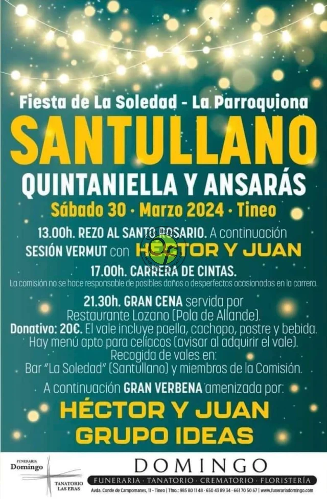 Fiesta de La Soledad en la parroquiona de Santullano-Quintaniella y Ansarás 2024