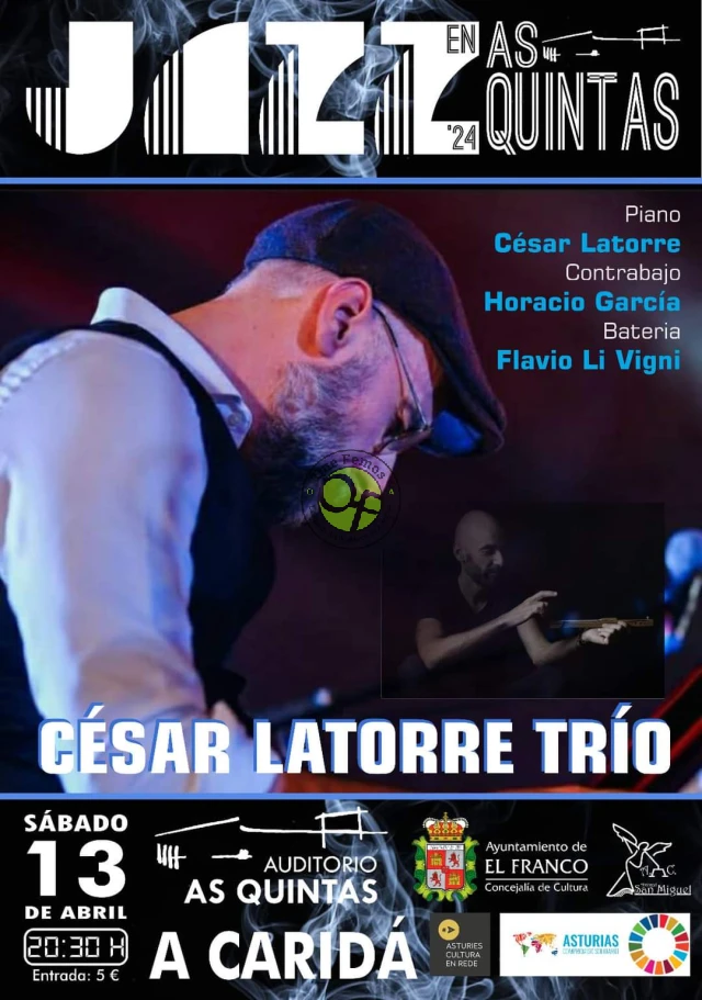 Concierto de jazz en A Caridá con César Latorre Trío