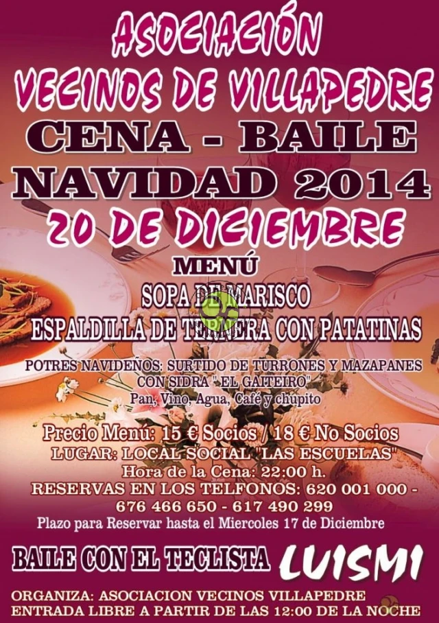 Cena-Baile en Villapedre: Navidad 2014
