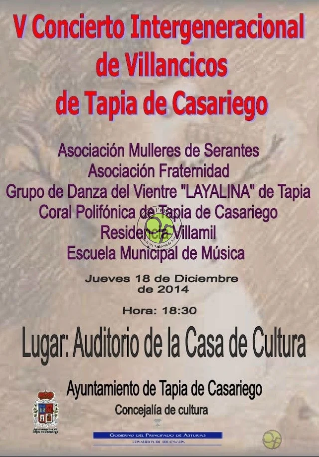 V Concierto Intergeneracional de Villancicos de Tapia: Navidad 2014