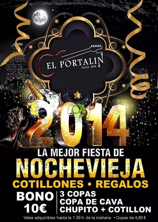 Fiesta de Nochevieja 2014 en El Portalín Rock Bar de Navia