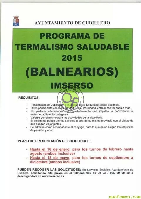 Programa de Termalismo Saludable 2015