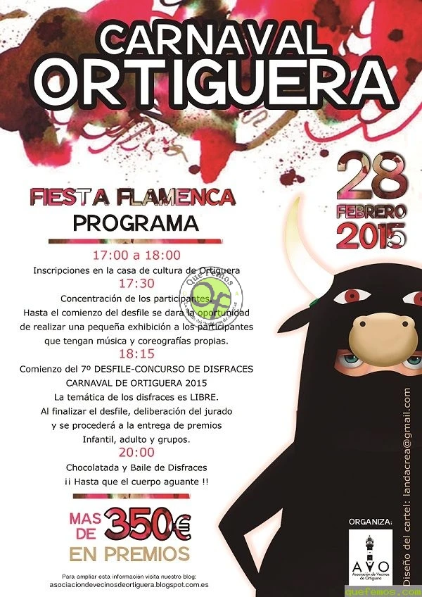 Carnaval 2015 en Ortiguera: Fiesta Flamenca