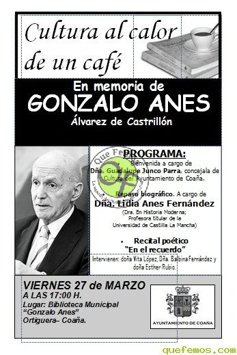Coaña homenajea a Gonzalo Anes en Cultura al Calor de un Café