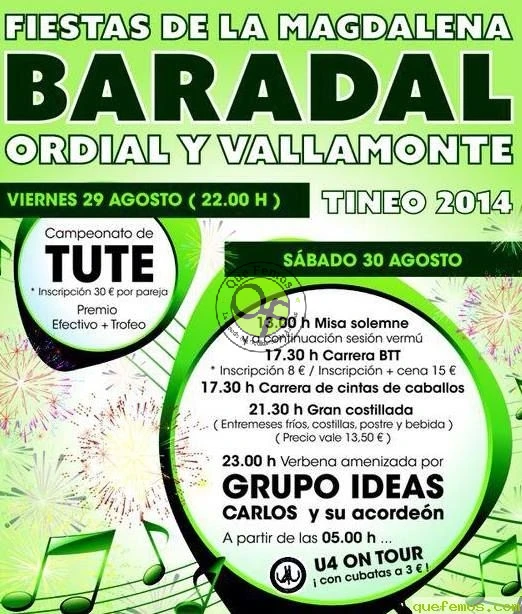 Fiestas de la Magdalena 2014 en El Baradal, Ordial y Vallamonte