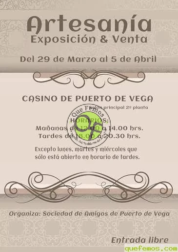 Exposición y venta de artesanía en el Casino de Puerto de Vega: Semana Santa 2015