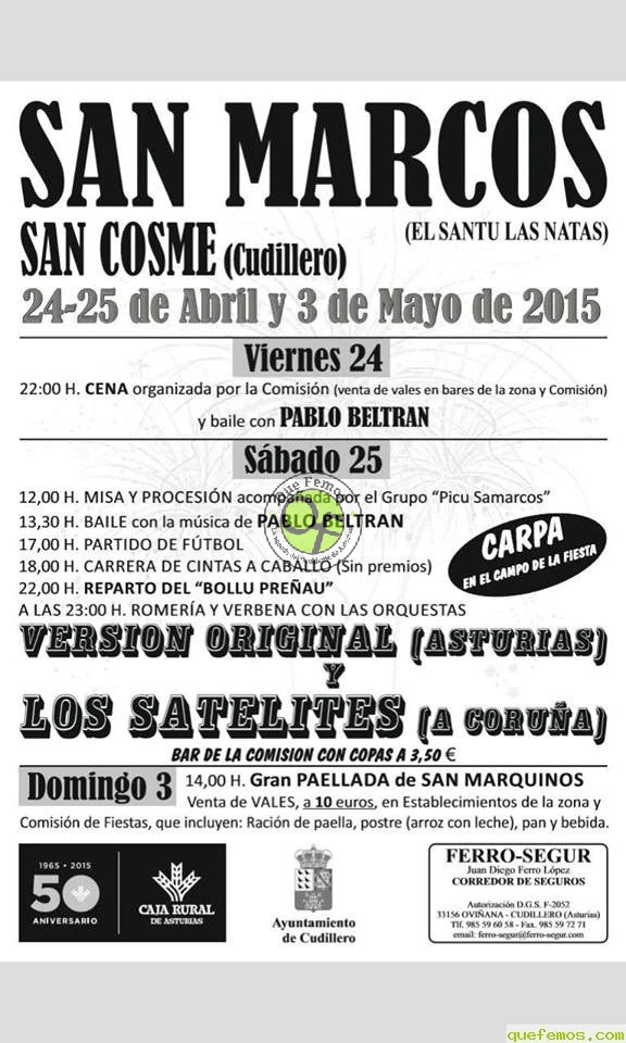 Fiestas de San Marcos 2015 en San Cosme