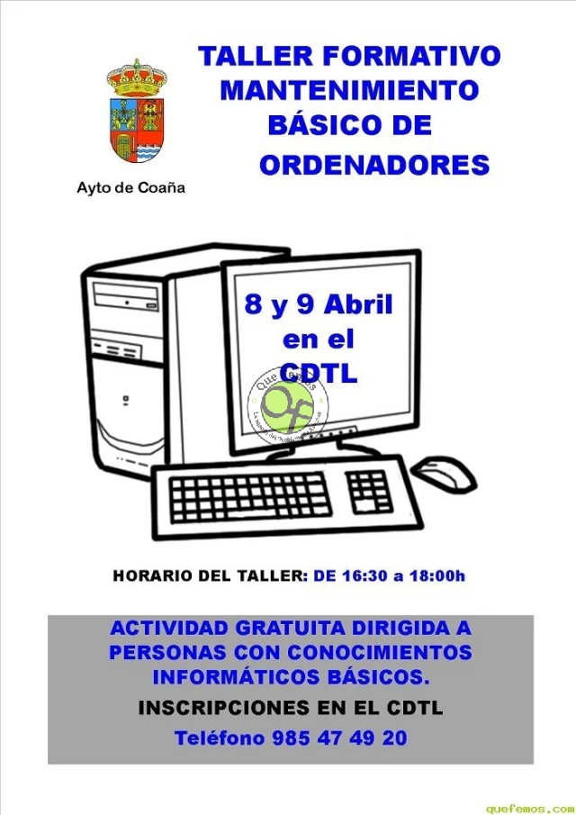 CDTL de Coaña: taller sobre mantenimiento básico de ordenadores