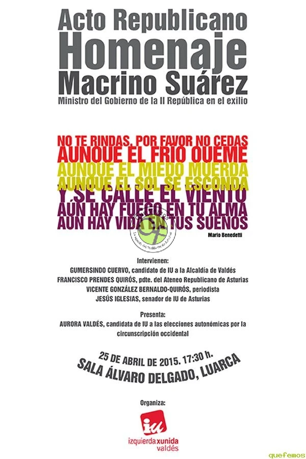Homenaje a Macrino Suárez en Luarca