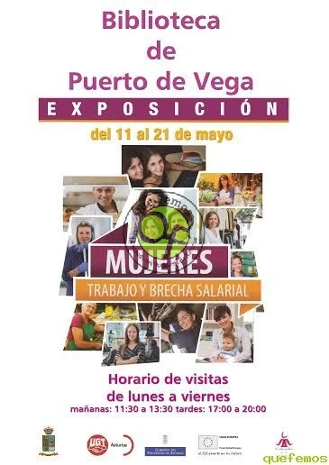 Exposición sobre mujeres y la brecha salarial en Puerto de Vega