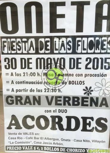 Fiesta de las Flores 2015 en Oneta
