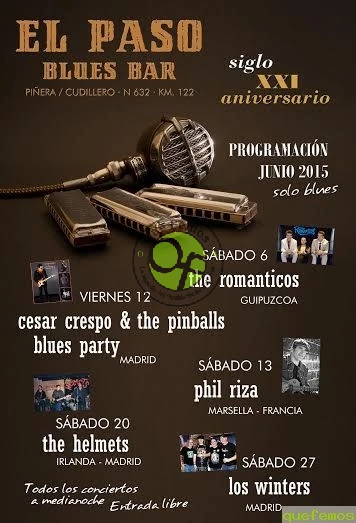 Conciertos de César Crespo & The Pinball's Blues Party y Phil Riza en El Paso