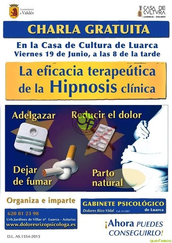 Charla sobre la hipnosis clínica en Luarca