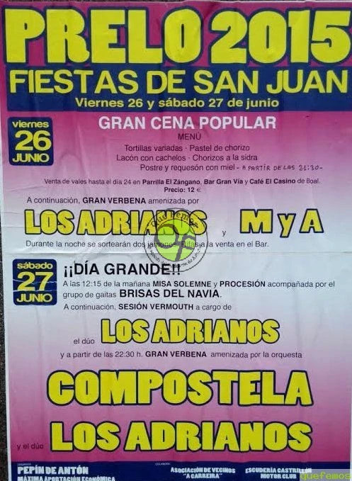 Fiestas de San Juan 2015 en Prelo