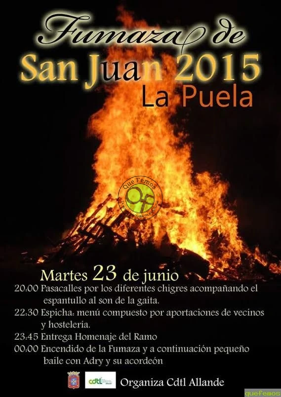 Fumaza de San Juan 2015 en La Puela
