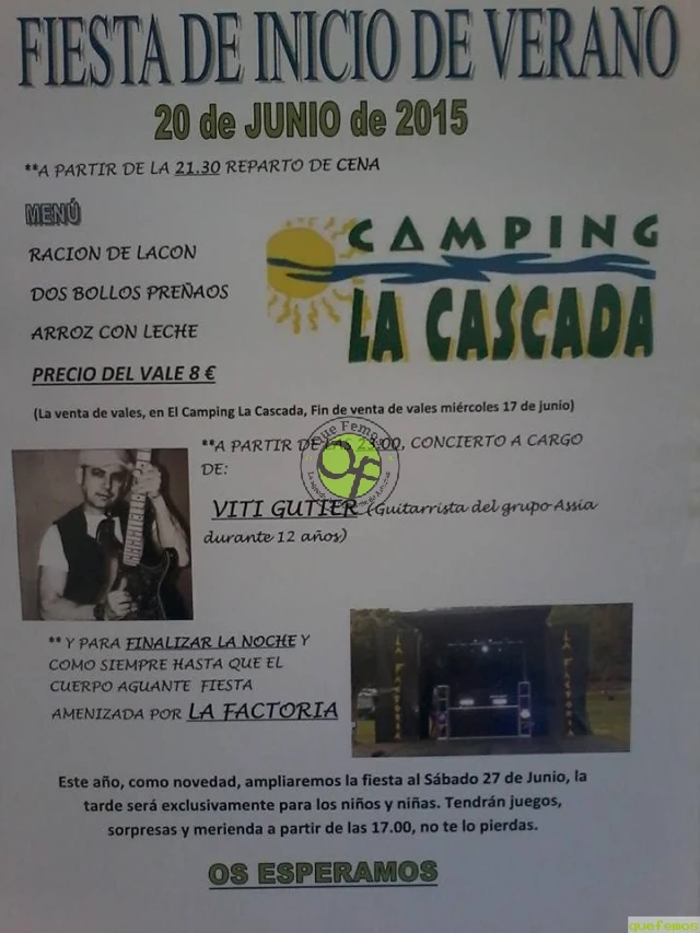 Fiesta de Inicio del Verano 2015 en el Camping La Cascada de Arbón