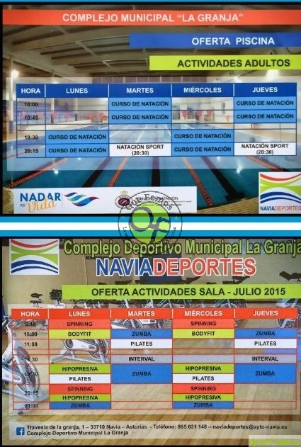 Actividades para adultos en el Complejo Municipal La Granja de Navia