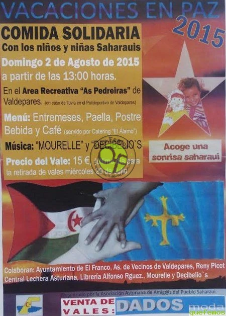 Comida solidaria con la infancia saharaui en Valdepares