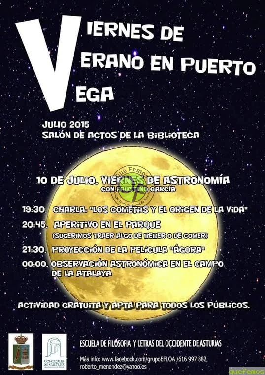 Viernes de Verano en Puerto de Vega: Viernes de Astronomía