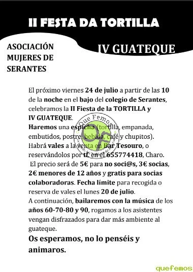II Festa da Tortilla y IV Guateque 2015 en Serantes