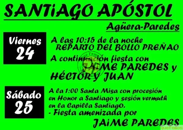 Fiestas de Santiago Apóstol 2015 en Agüera de Paredes