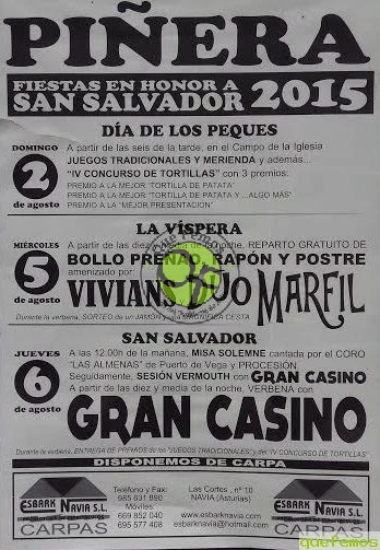 Fiestas de San Salvador 2015 en Piñera
