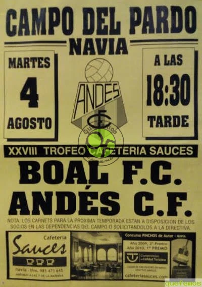 XXVIII Trofeo Cafetería Sauces entre el Boal F.C. y el Andés C.F.