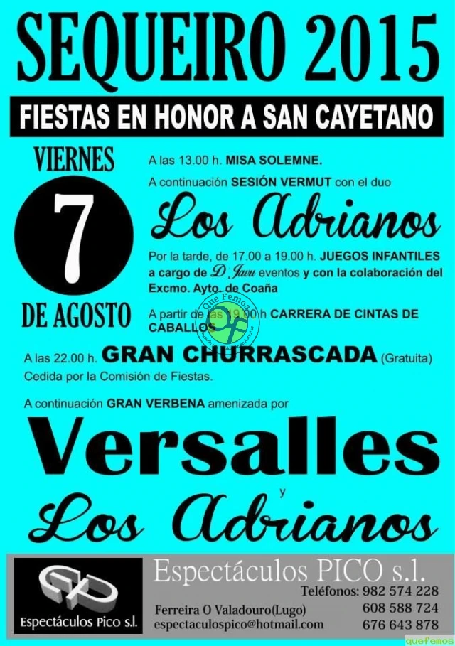 Fiestas de San Cayetano 2015 en Sequeiro