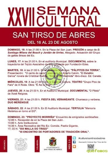 XXVII Semana Cultural 2015 en San Tirso de Abres