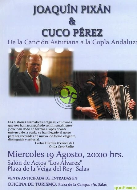 Concierto de Joaquín Pixán y Cuco Pérez en Salas