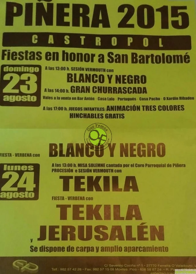 Fiestas de San Bartolomé 2015 en Piñera