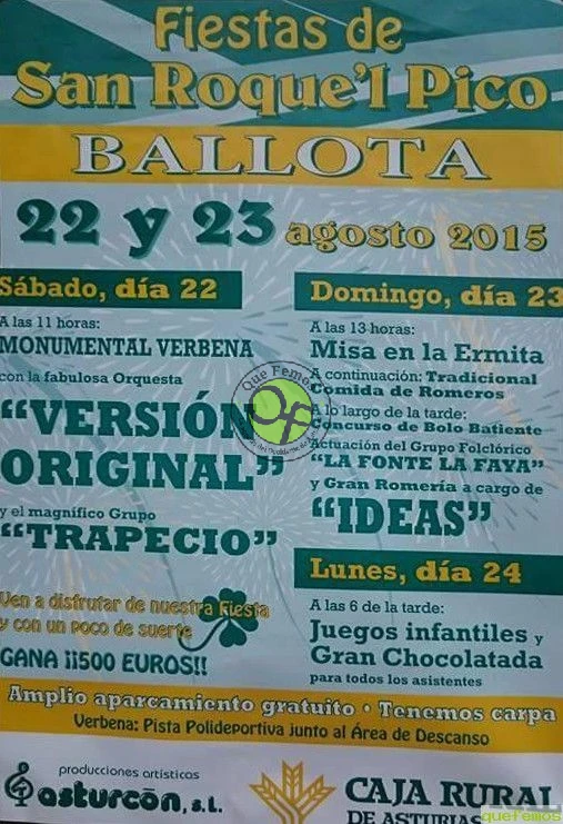 Fiestas de San Roque'l Pico 2015 en Ballota