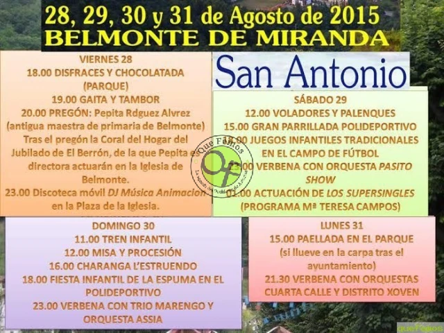 Fiestas de San Antonio 2015 en Belmonte de Miranda