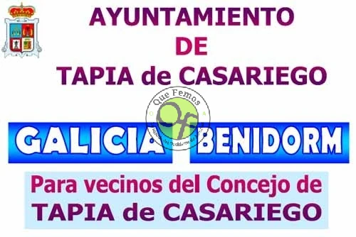 Tapia organiza varios viajes a Galicia y Benidorm