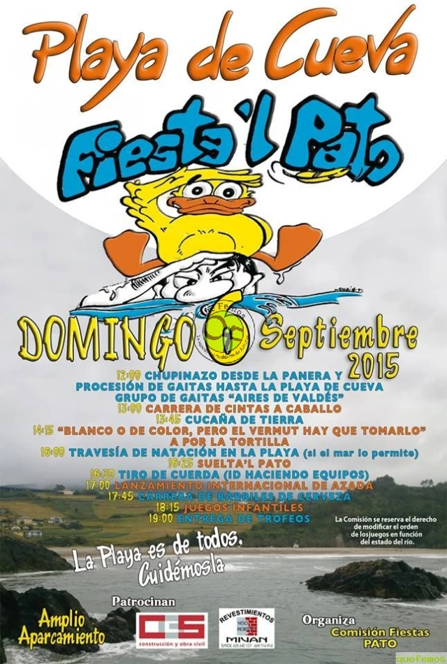 Fiesta'l Pato en la playa de Cueva 2015