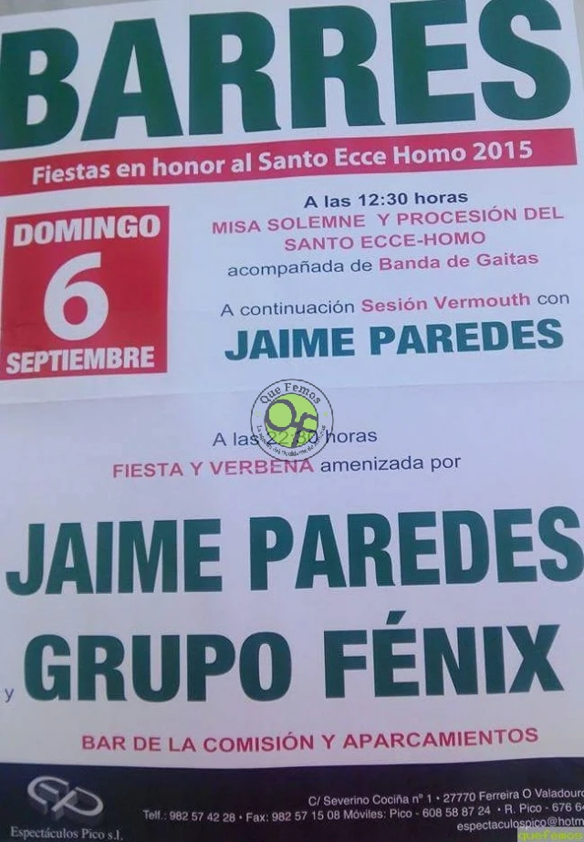 Fiestas del Santo Ecce Homo 2015 en Barres