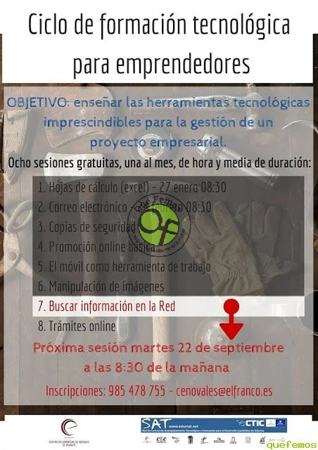 Ciclo de Formación Tecnológica para Emprendedores en El Franco: Información en la red