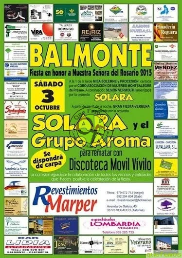 Fiestas de Nuestra Señora del Rosario 2015 en Balmonte