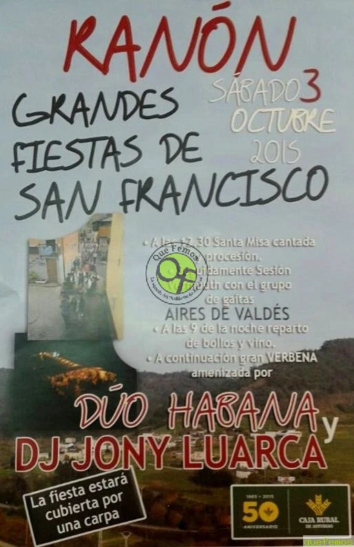 Fiestas de San Francisco 2015 en Ranón