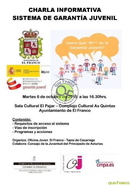 Charla informativa sobre el sistema de garantía juvenil en El Franco