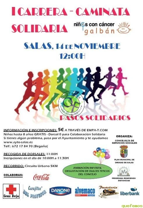 I Carrera-Caminata Solidaria de Salas 2015 en favor de la Asociación Galbán