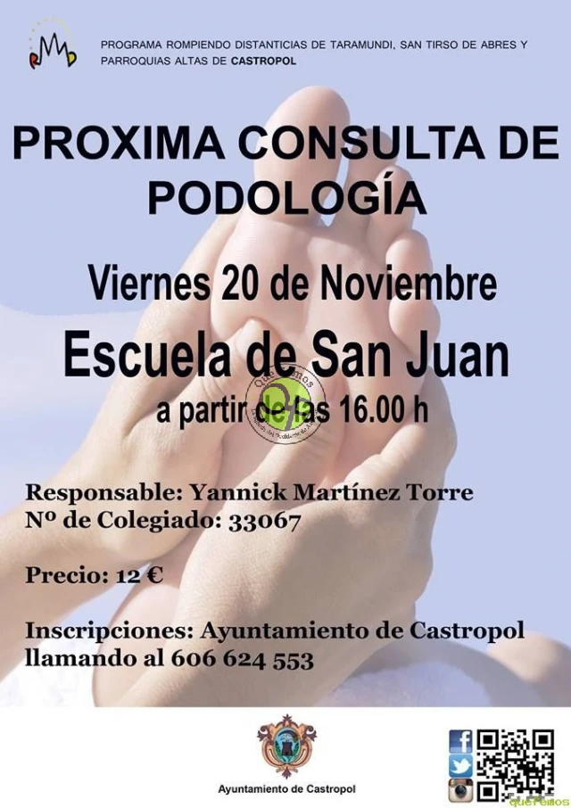 Consulta de Podología en San Juan de Castropol