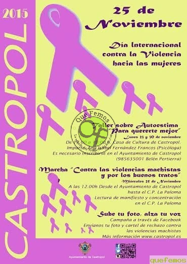 Día Internacional Contra la Violencia hacia las Mujeres 2015 en Castropol